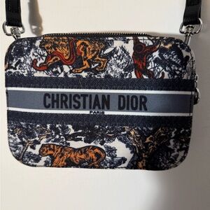 Dior Black and Orange Patterned Crossbody Bag